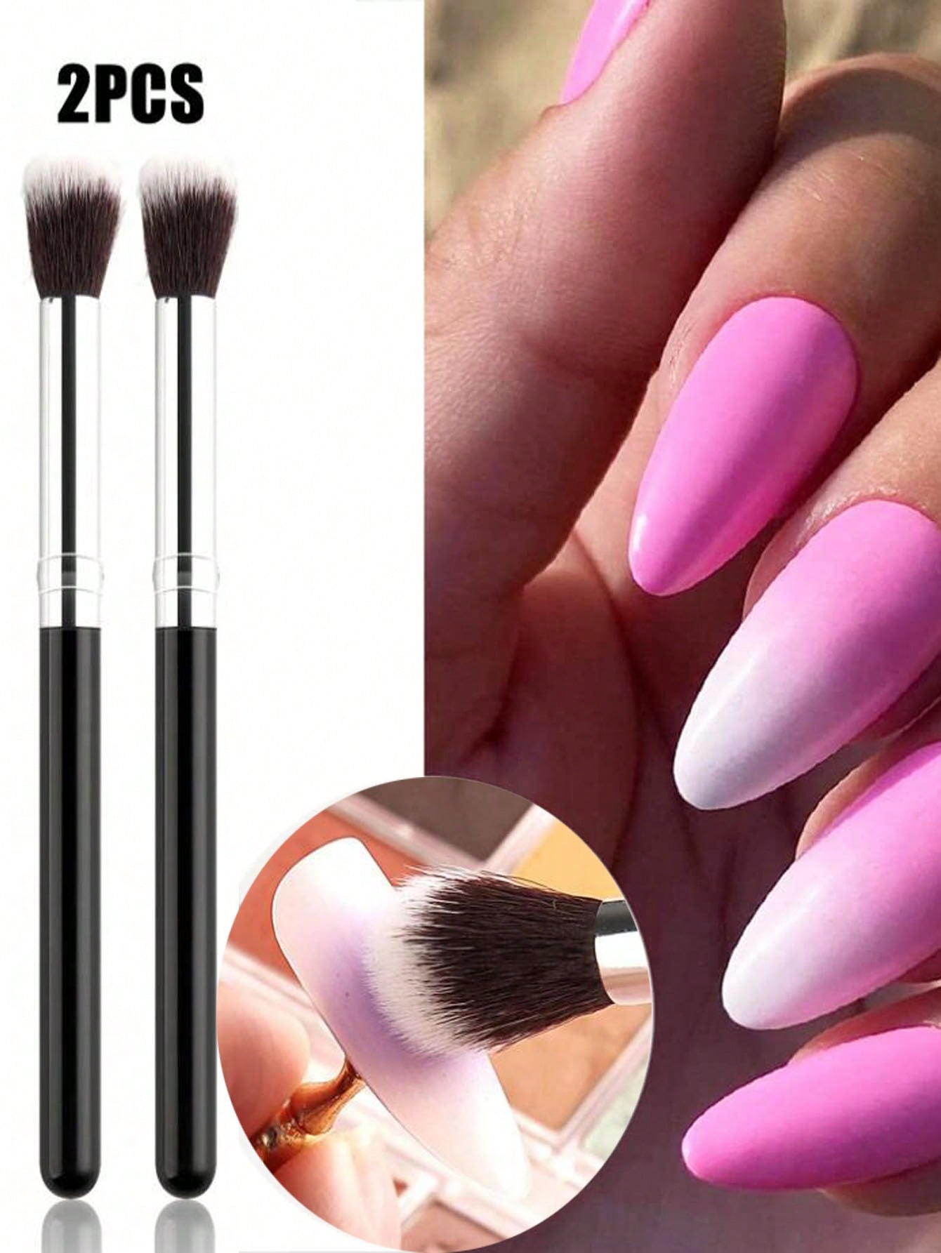 Group Head Brush - 2 قطعة أومبير مسمار فرشاة فنية
