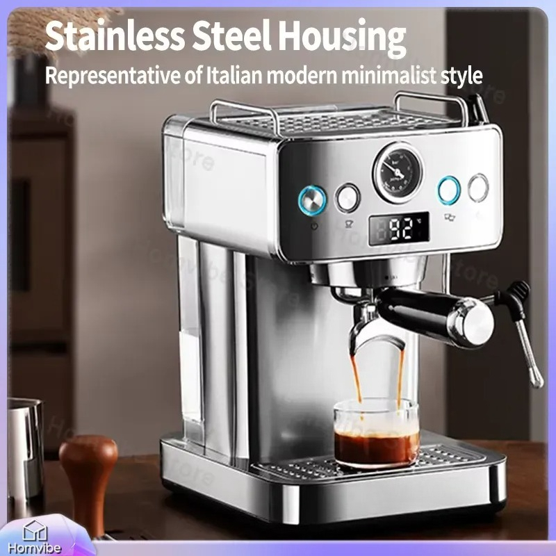 ماكينة إسبريسو شبه أوتوماتيكية - مراجعة Pressure Gauge Espresso وسعره