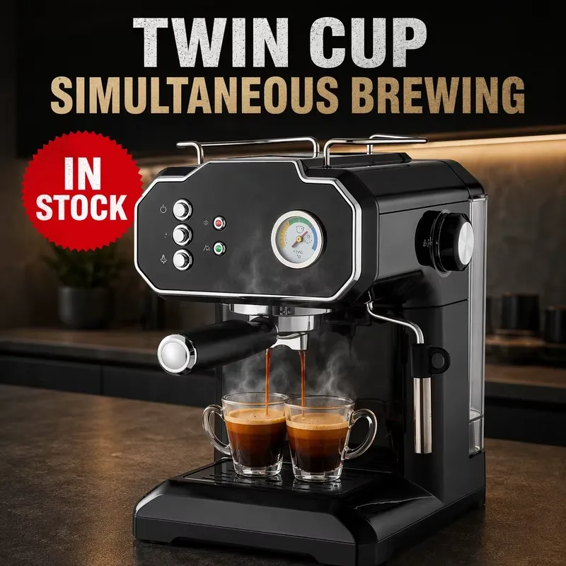 ماكينة إسبريسو شبه أوتوماتيكية - مراجعة Pressure Gauge Espresso وسعره